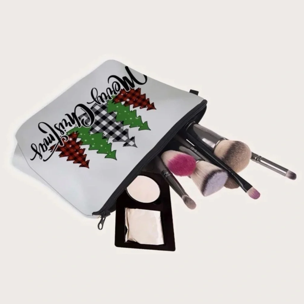HOLIDAY CHRISTMAS TREE COSMETIC BAG